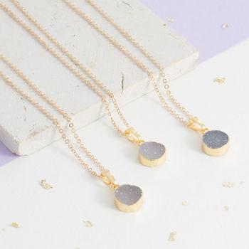 Gold Druzy Stone Necklace